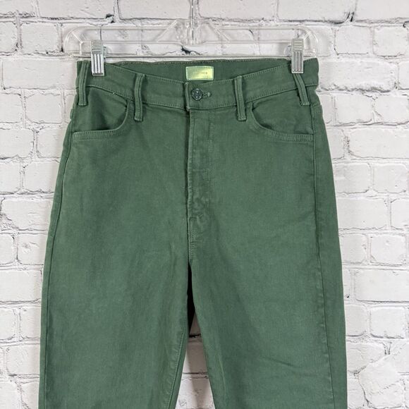 Mother The Hustler Ankle Fray Jeans Second Chance High Rise Black Forest Size 28 - Picture 5 of 16